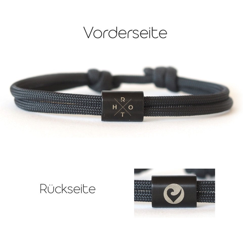 ROTH x myGreta sailing rope bracelets Cross black- Stylisches Accesoire im Cross- Design