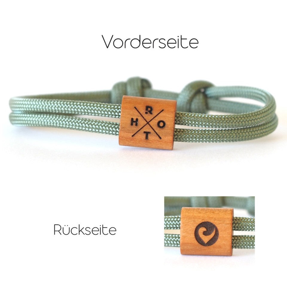 ROTH x myjori sailing rope bracelets wood Cross mint - Stylisches Accesoire im Cross- Design