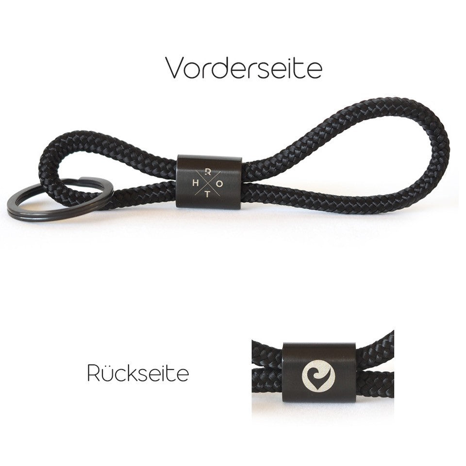 ROTH x myGreta sailing rope key chain Cross black - Stylischer Schlüsselanhänger im Cross- Design