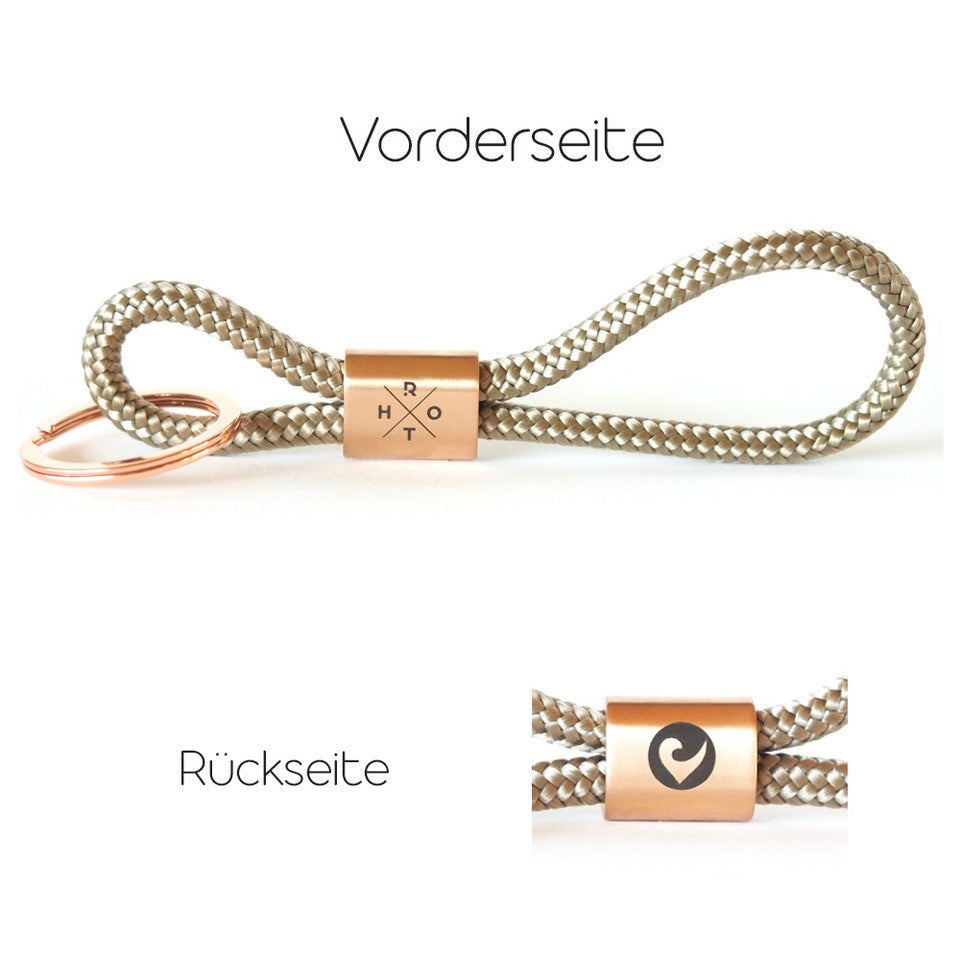 ROTH x myGreta sailing rope key chain Cross rosé - Stylischer Schlüsselanhänger im Cross- Design