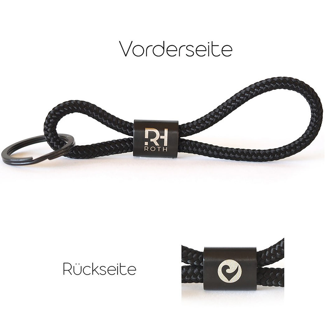 ROTH x myGreta sailing rope key chain black - Stylischer Schlüsselanhänger im ROTH- Design