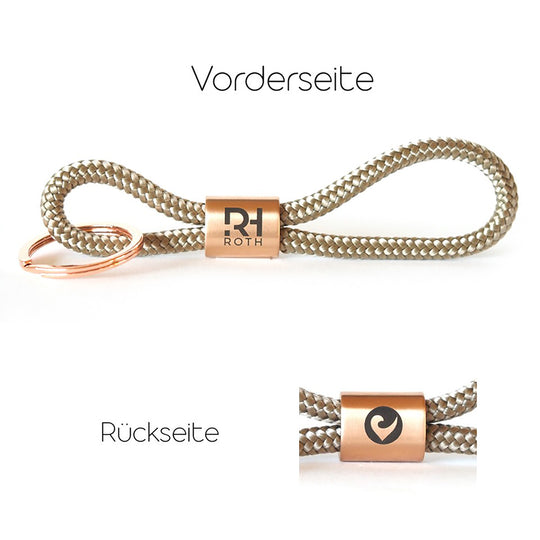 ROTH x myGreta sailing rope key chain rosé- Stylischer Schlüsselanhänger im ROTH- Design