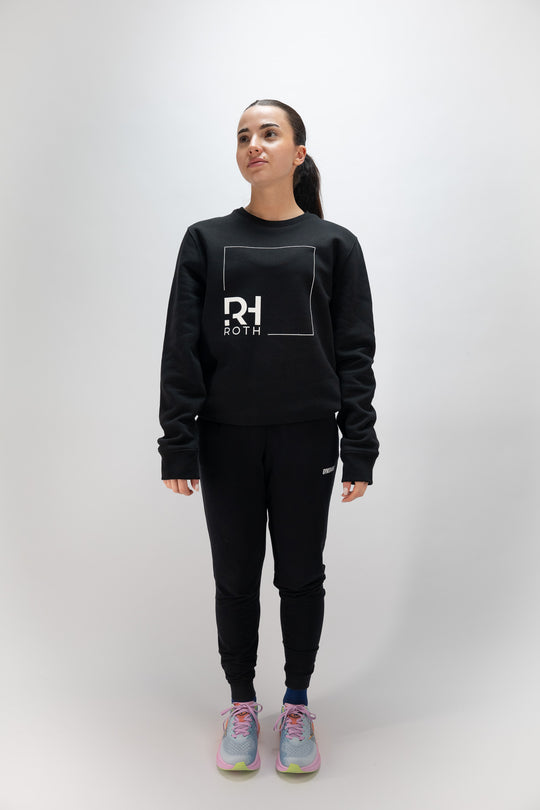 Unisex Casual Sweater RH/TRI Basic Line schwarz - Klassischer Look mit dem ROTH Aufdruck