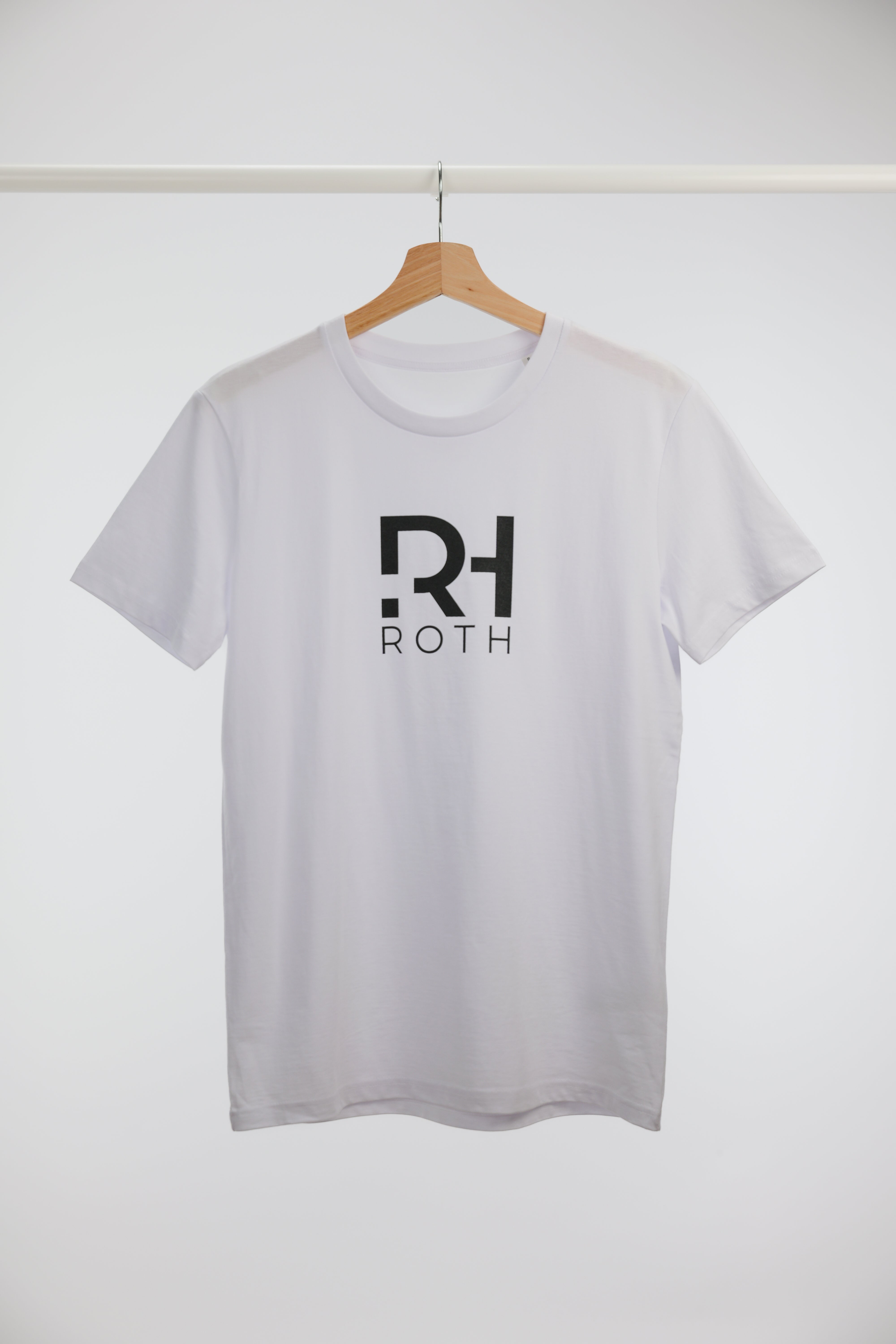 Unisex Casual T-Shirt RH/TRI Basic Line weiß - Klassischer Look mit dem ROTH Aufdruck