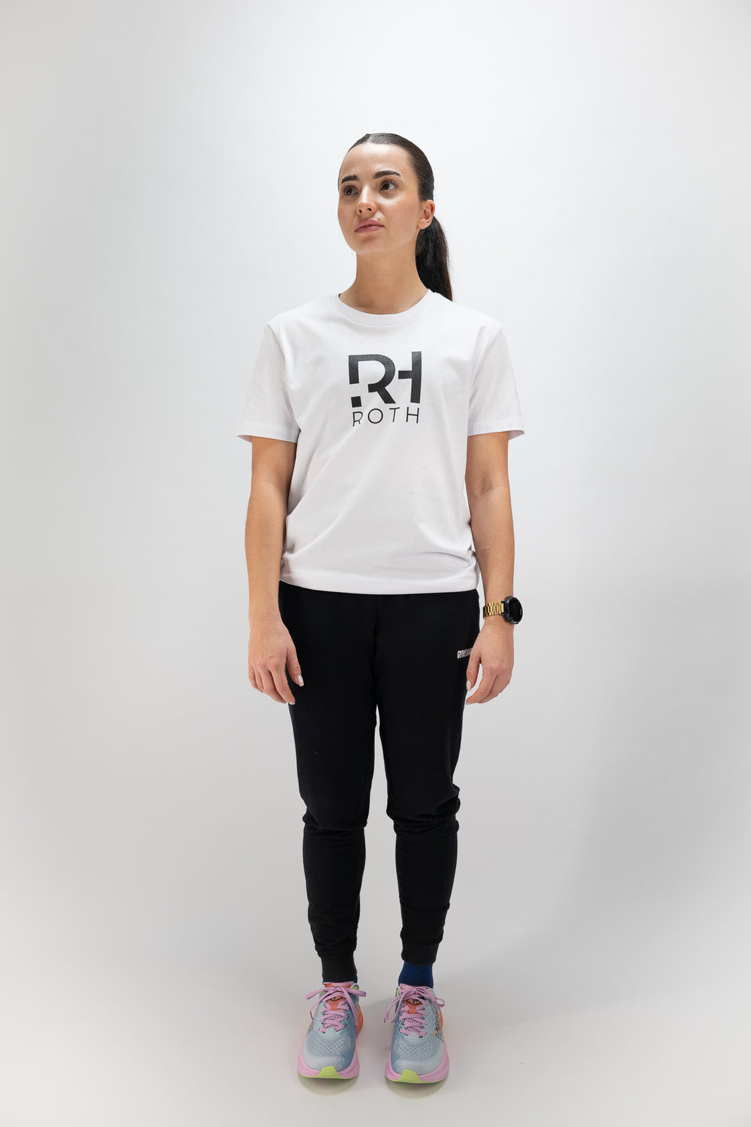 Unisex Casual T-Shirt RH/TRI Basic Line weiß - Klassischer Look mit dem ROTH Aufdruck